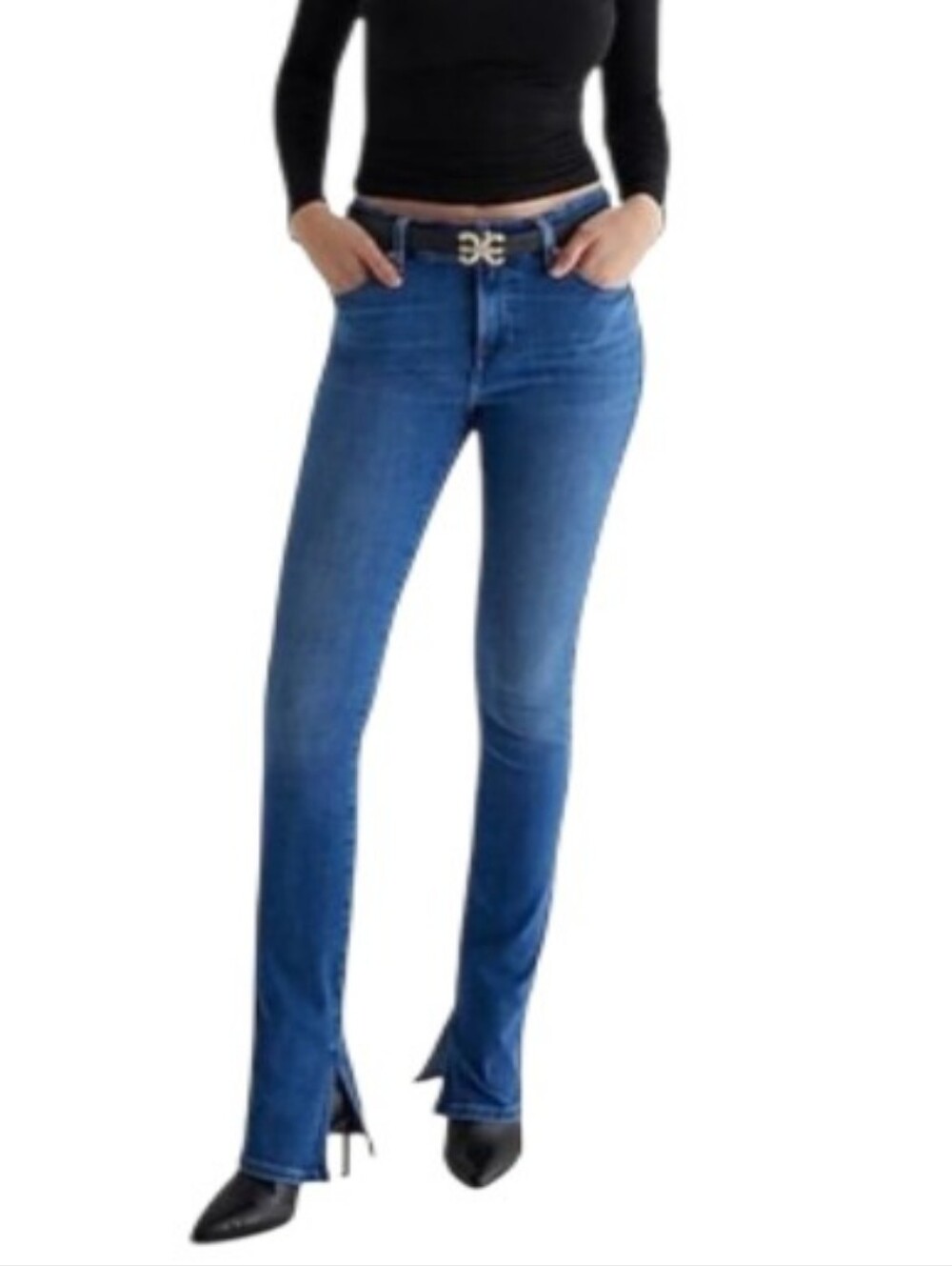 NWT Express Skyscraper Mid-Rise Split-Hem Bootcut Jeans